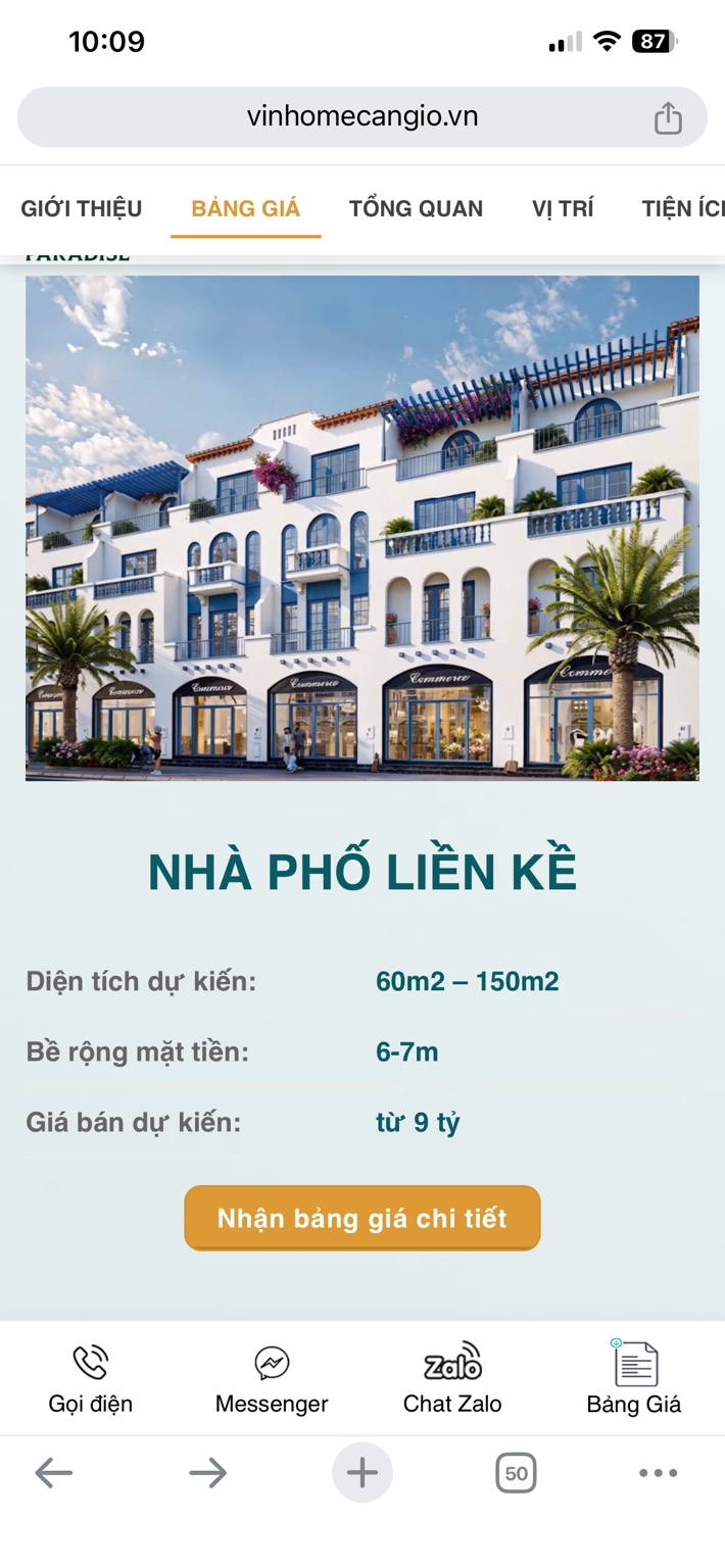 Mẫu nhà phố liền kề Vinhomes Green Paradise